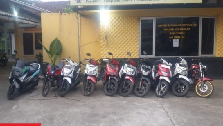 Quick Respon, Polsek Pecangaan Amankan 10 Unit Sepeda Motor Aksi Balap Liar