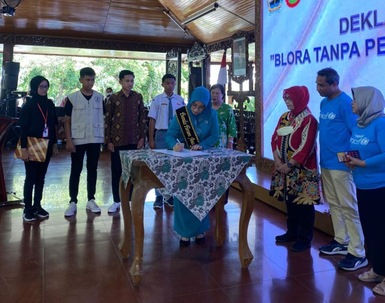 BLORA, KanalMuria – UNICEF (United Nations International Children's Emergency Fund) (Dana Darurat Anak Internasional Perserikatan Bangsa-Bangsa) menjalin kerjasama dengan Pemkab Blora.