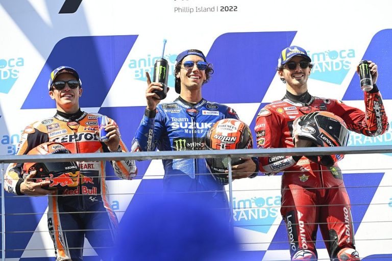 Hasil MotoGP Australia: Sengit, Alex Rins Menang Usai Kalahkan Marquez dan Bagnaia di Lap Terakhir
