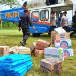 Kerahkan Helikopter, Polri Kirim Bantuan Pangan ke Desa Terisolir Terdampak Gempa Cianjur