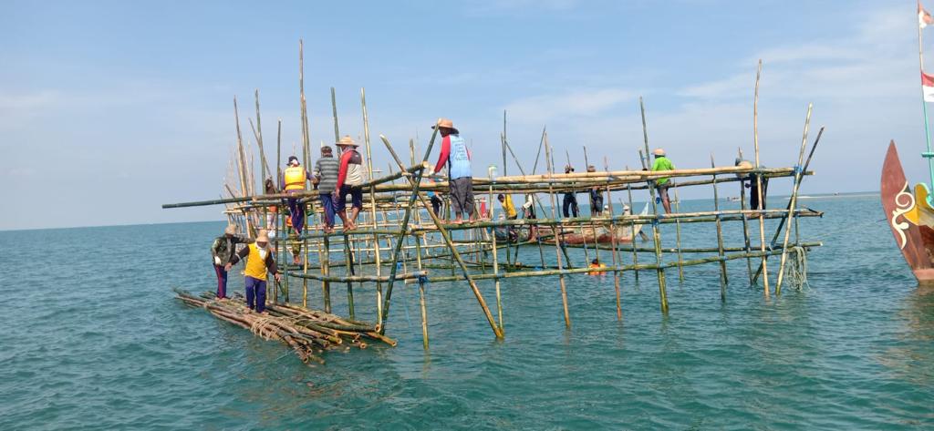 Jaga Ekosistem Laut, Dinlut Rembang Bangun 16 ‘Apartemen’ Rajungan