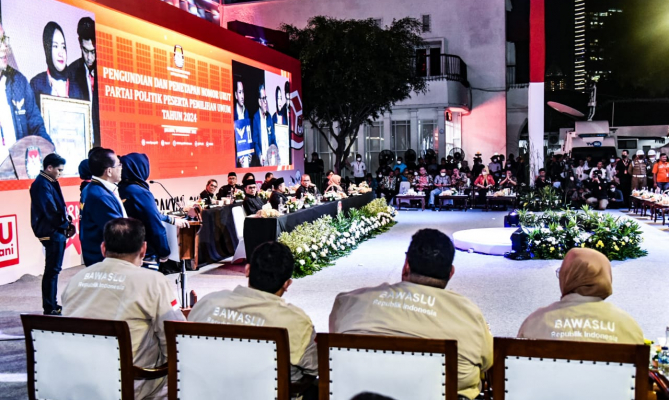 Bawaslu Awasi Langsung Pengundian dan Penetapan Nomor Urut Partai Politik Peserta Pemilu 2024