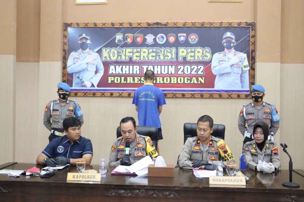 Polres Grobogan Amankan Pelaku Curanmor Beserta 7 Motor Hasil Kejahatan