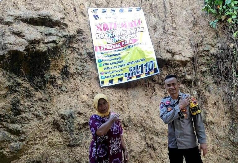 Minimalkan Dampak Bencana, Polsek Grobogan Tebar Imbauan Kewaspadaan
