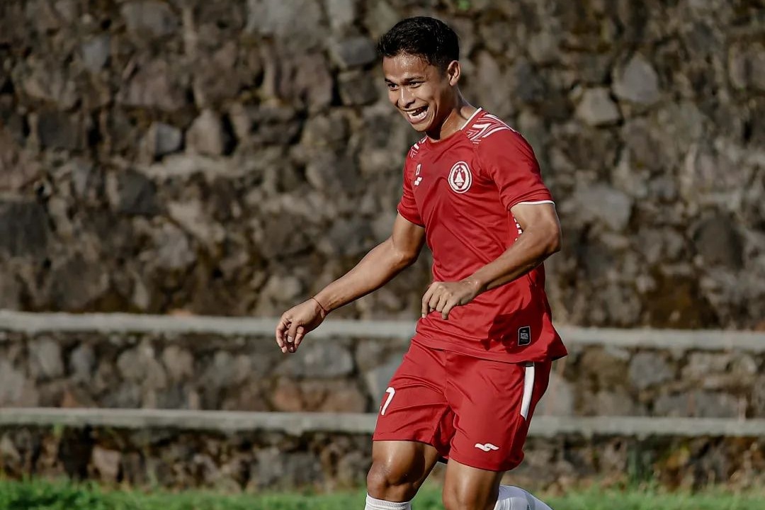 Irkham Mila dalam sesi latihan PSS Sleman. (Foto: Dok Media PSS)