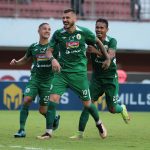 Selebrasi PSS Sleman di laga lawan Arema FC. (Foto: Dok Media PSS)