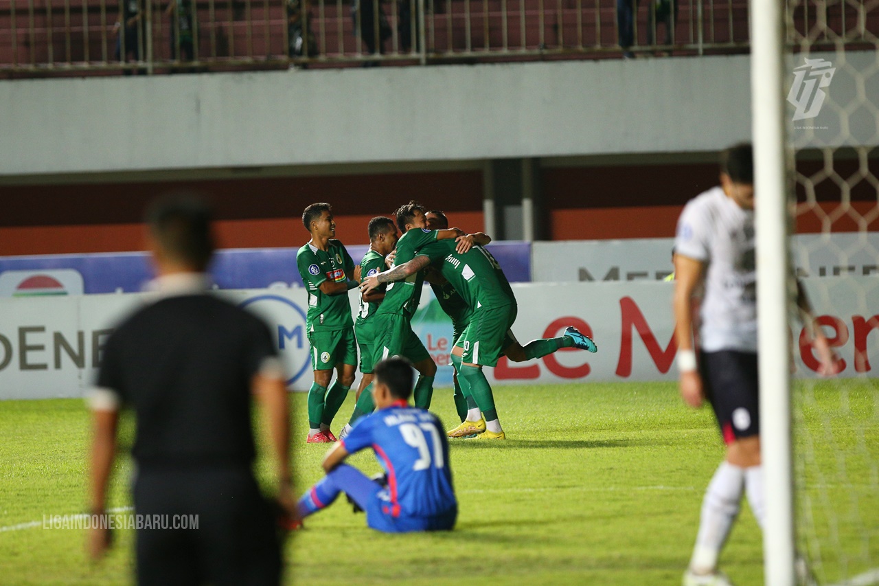 Selebrasi PSS Sleman pada laga lawan RANS Nusantara FC. (Foto: Dok PT LIB)