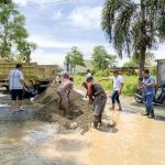 Genangan di Jalan Mengering, Jalur Kudus-Purwodadi Menyisakan Kerusakan