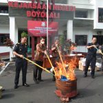 Kejaksaan Negeri Boyolali Musnahkan Barang Bukti Pidana