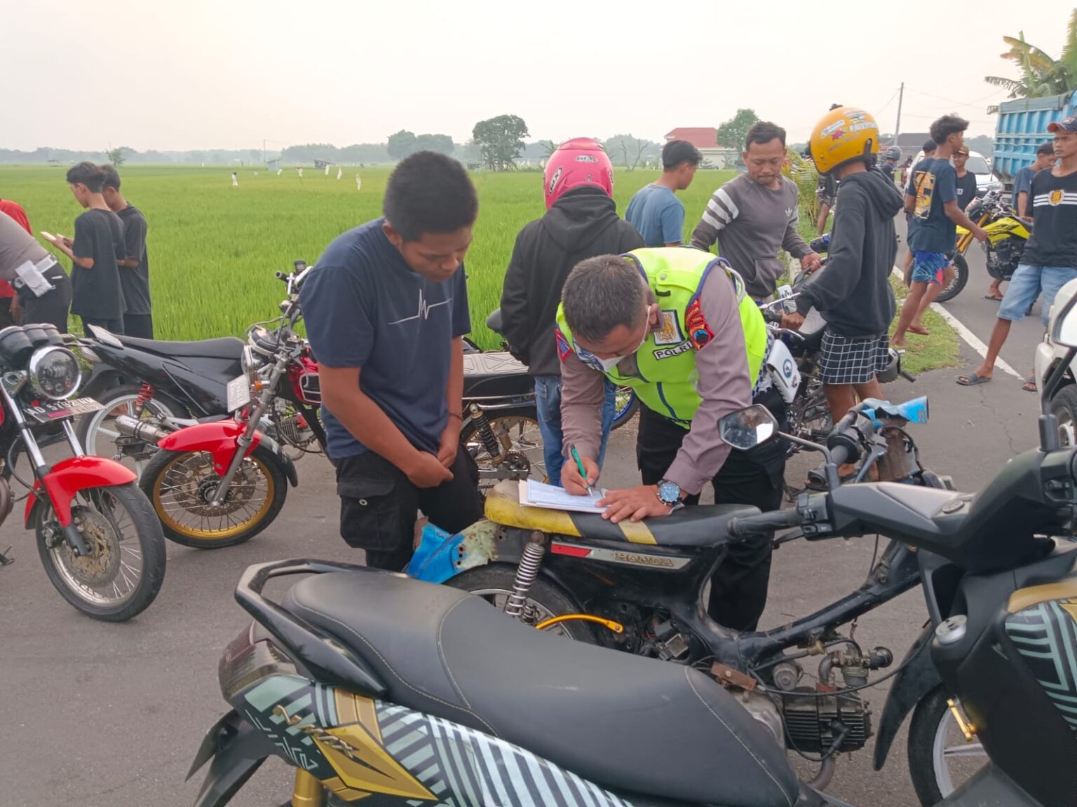 Razia Knalpot, Polres Karanganyar Amankan 103 Sepeda Motor