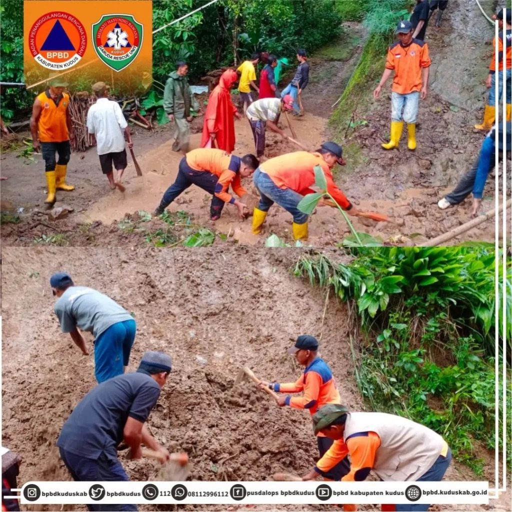 Hujan Deras, Tujuh Titik di Kecamatan Gebog Longsor