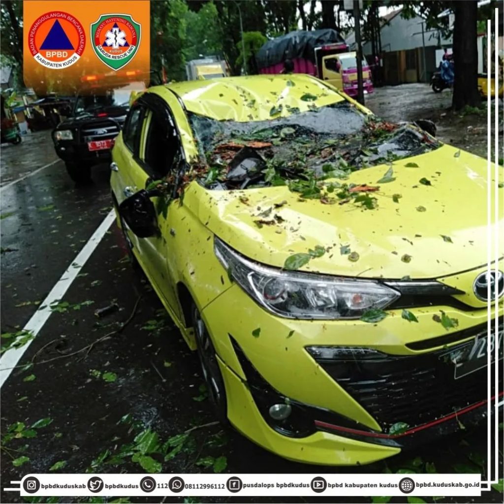 Tiga Pohon Tumbang, Timpa Mobil Seisi Keluarga