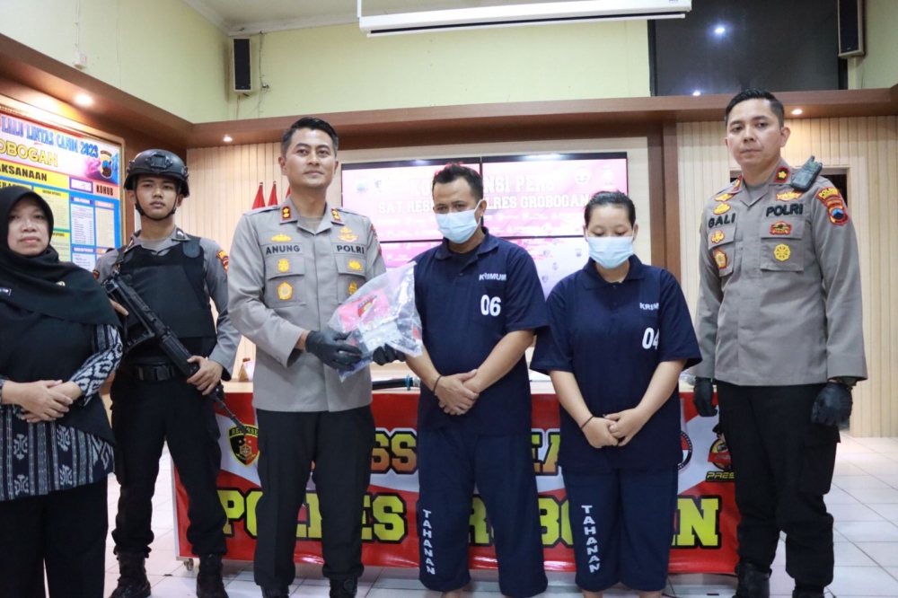 Nekat Curi Panel Tower, Sepasang Kekasih Dibekuk Polres Grobogan