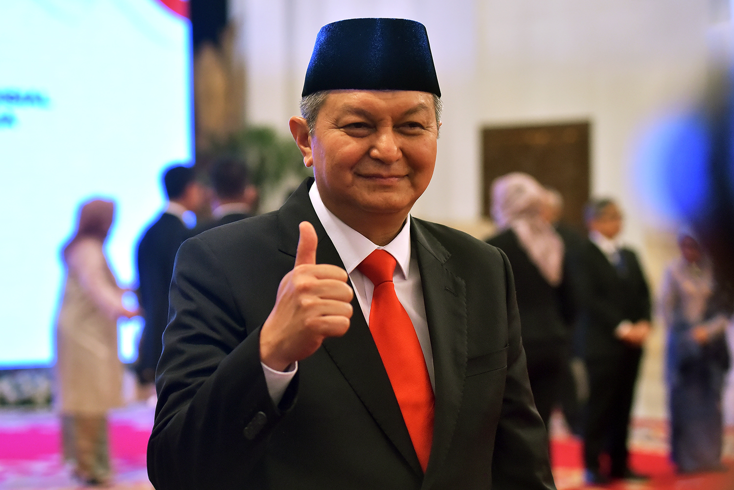 Kepala BNPT Komjen Rycko Amelza usai pelantikan di Istana Negara, Jakarta, Senin (03/04).