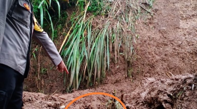 Polsek Datangi TKP Tanah Longsor yang Menewaskan Kakek 60 Tahun