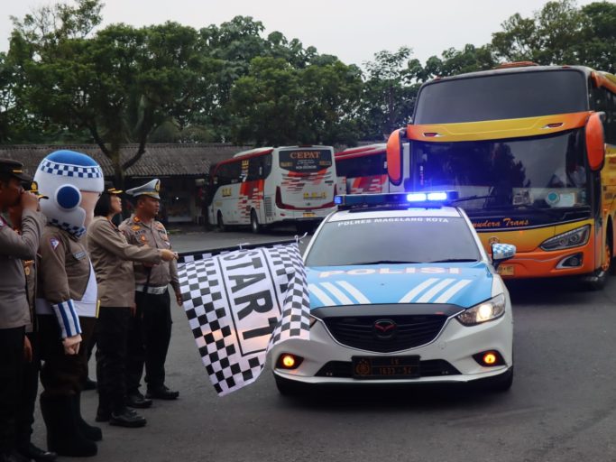 Diberangkatkan, Peserta Balik Gratis Bersama Polres Magelang Kota