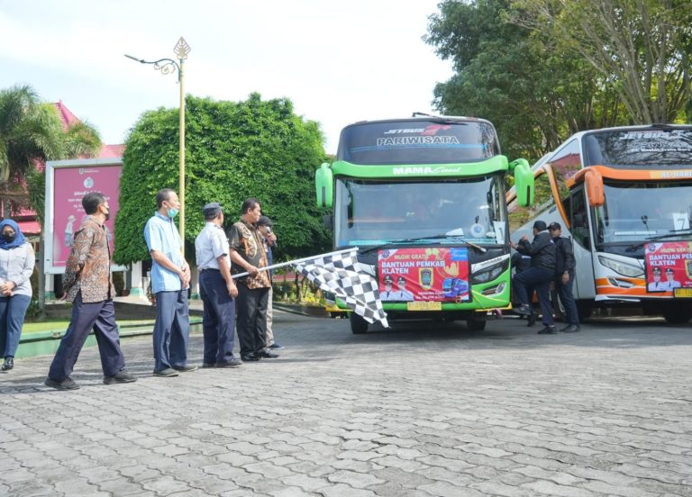 Berangkatkan 10 Bus Mudik Gratis, Pemkab Klaten Jemput Warganya di Perantauan
