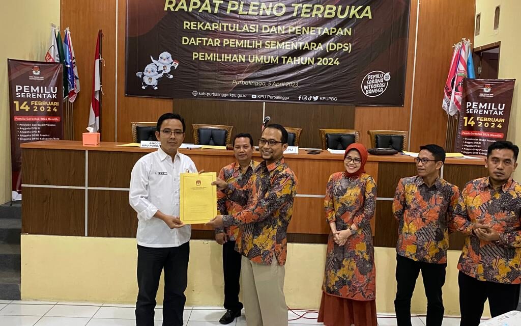 KPU Purbalingga Tetapkan Data Pemilih Hasil Perbaikan untuk Pemilu 2024