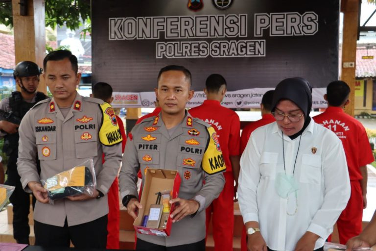Polres Sragen Amankan Lima Pengedar dan Pengguna Narkoba