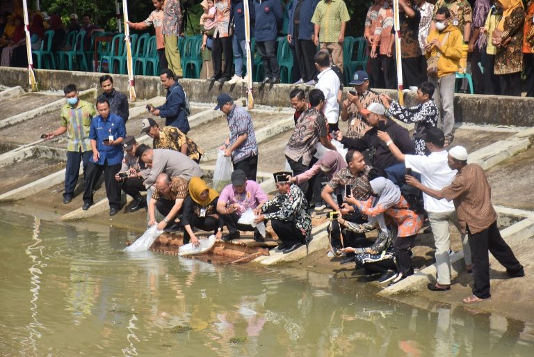 Tebar 15 Ribu Benih Ikan, Embung Linuwih akan Dijadikan Tempat Rekreasi Memancing