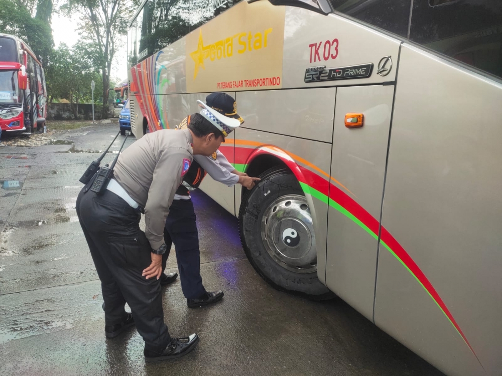 Meminimalkan Kecelakaan Saat Arus Balik, Puluhan Bus Dicek Kelayakannya