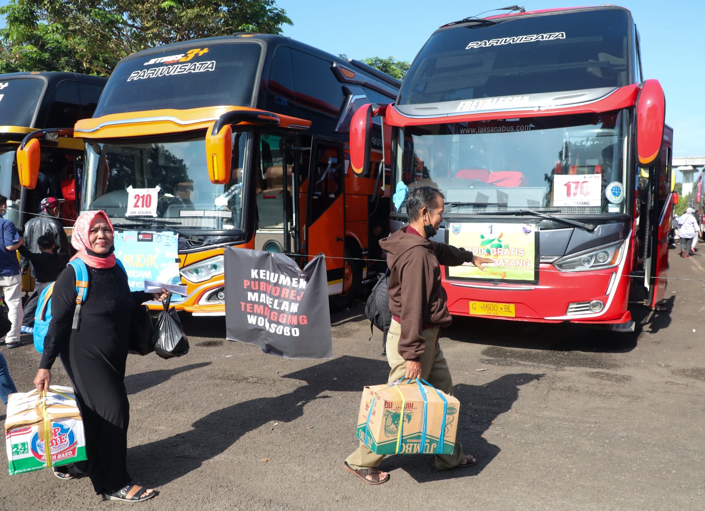 10.338 Penumpang, Serempak Mudik Gratis dengan 212 Bus Menuju Jateng