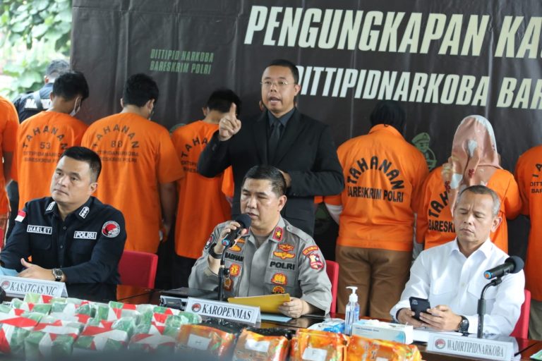 Bareskrim Polri Ungkap Kasus 75 Kg Narkoba dengan 16 Tersangka dari 7 Kasus