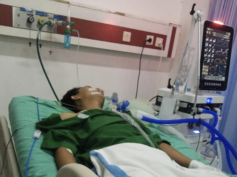 Muhammad Taufik saat dirawat Rumah Sakit Gondo Suwarno Ungaran, Kabupaten Semarang