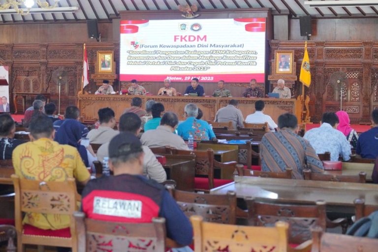 Waspadai Kerawanan Pilkades Serentak 2023, FKDM Klaten Gelar Rakor Lintas Sektoral