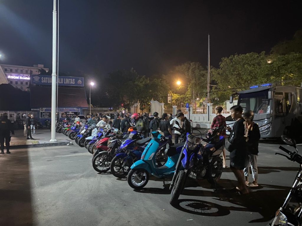Razia Knalpot Brong, Polresta Surakarta Amankan 196 Sepeda Motor