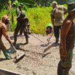 Satgas TMMD Sengkayung Kembali Lanjutkan Pengecoran Jalan Desa Wegil