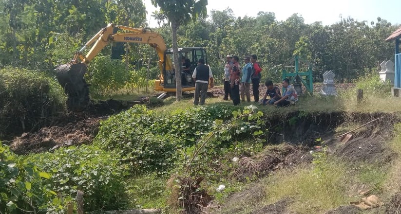 Mulai Ditangani, Longsoran Sungai Wulung di Dukuh Ngembak Desa Gabusan