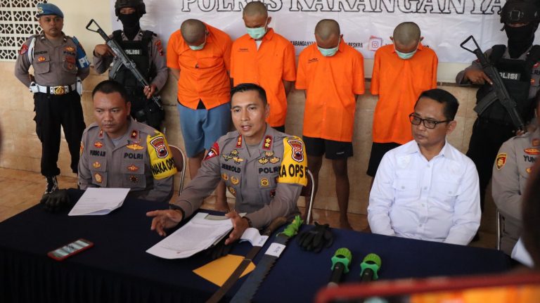 Empat Pelaku Pengroyokan dengan Sajam, Berhasil Diringkus Polres Karanganyar