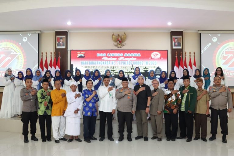 Peringati Hari Bhayangkara ke-77, Polres Kudus Gelar Doa Bersama Lintas Agama