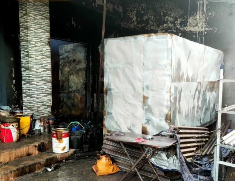 Tabung Gas Bocor, Bengkel Cat di Gulang Hangus Terbakar