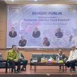 Diskusi Publik 'Aplikasi iPubers : Transformasi Kebijakan Pupuk Bersubsidi' yang berlangsung di Universitas Lambung Mangkurat, Kamis (13/07).