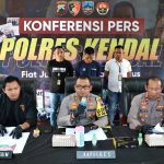 Kapolres Kendal AKBP Jamal Alam memimpin konferensi pers ungkap kasus pembunuhan di Mapolres Kendal, Jumat (14/07) siang.