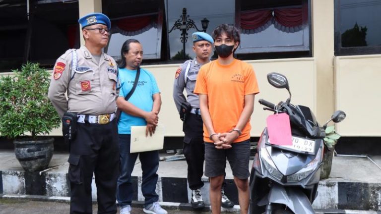 Pria Mabuk Hendak Curi Motor Tertangkap Calon Korban