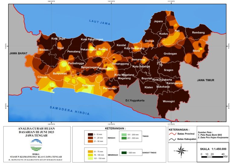 Monitoring Hari Tanpa Hujan dan Analisis Curah Hujan Dasarian III Juni 2023