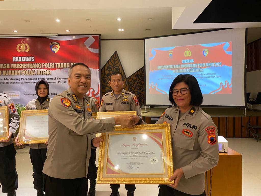 Polresta Surakarta Raih Penghargaan Sebagai Polresta ‘Sangat Baik’ dalam Pelayanan Publik