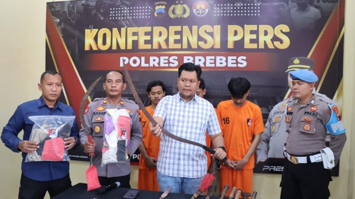 Satreskrim Polres Brebes Amankan Pelaku Tawuran Geng Motor di Kecamatan Bumiayu