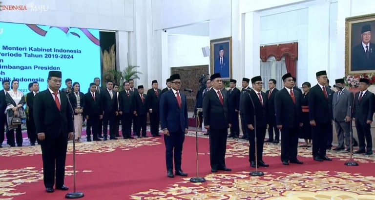 Pelantikan Menkominfo dan 5 Wakil Menteri di Istana Negara, Jakarta, Senin (17/07)