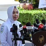 Kepala BMKG Dwikorita Karnawati memberikan keterangan pers, di Jakarta Selasa (18/07).