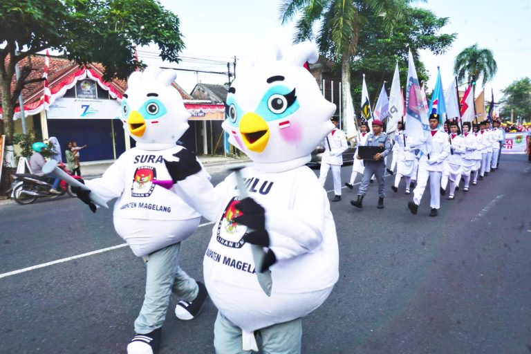 Memasuki Kabupaten Magelang, Kirab Pemilu 2024 Berlangsung Semarak
