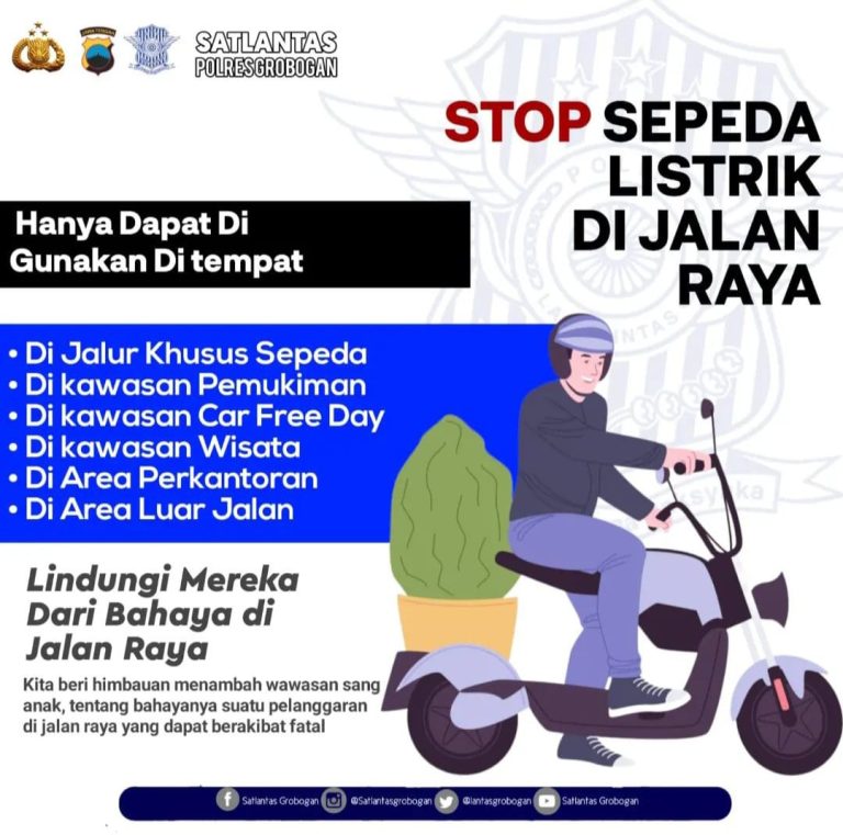 Rawan Laka Lantas, Sepeda Listrik Bakal Dilarang di Jalan Raya Grobogan
