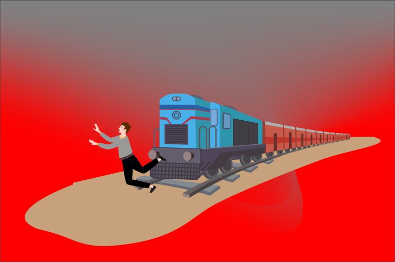 Ilustrasi Tertabrak Kereta