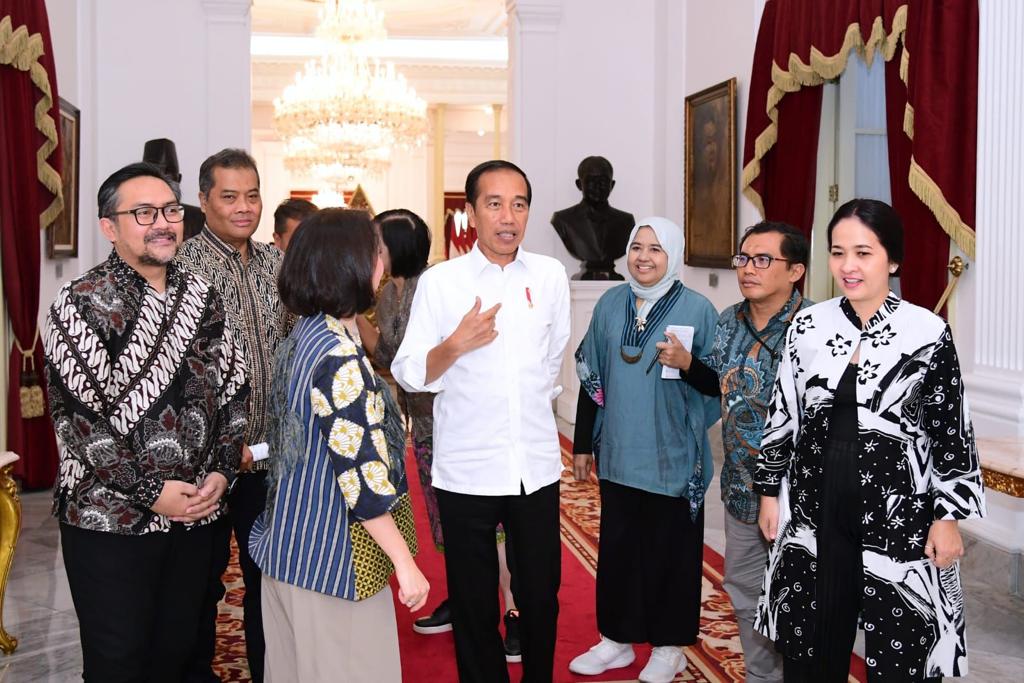 Presiden Jokowi bertemu dalam sejumlah pemimpin redaksi media nasional, di Istana Merdeka, Jakarta, Kamis (10/08).