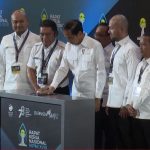 Presiden Jokowi pada Peresmian Pembukaan Rakernas XVIII HIPMI Tahun 2023, di Nusantara Hall ICE BSD City, Kabupaten Tangerang, Banten, Kamis (31/08).