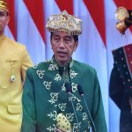 Presiden Jokowi saat menyampaikan pidato pada Sidang Tahunan MPR RI dan Sidang Bersama DPR RI dan DPD RI dalam rangka HUT Ke-77 Proklamasi Kemerdekaan RI, di Ruang Rapat Paripurna, Gedung Nusantara MPR/DPR/DPD RI, Senayan, Jakarta, Selasa (16/08/2022) pagi.