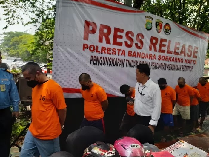Polisi Amankan 10 Pelaku Curanmor yang Kerap Beraksi di Bandara Soetta (Foto: Dok PMJNews)